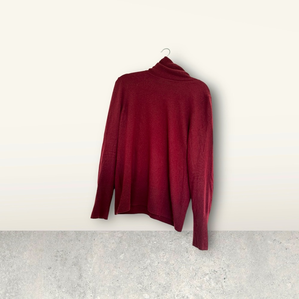 Italian cashmere classic turtleneck / X-LARGE / VINTAGE BURGUNDY